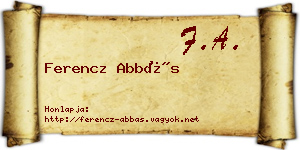 Ferencz Abbás névjegykártya